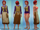 Sims 4 — Hermit outfit by magnemoe — This is the skirt of the hermit outfit seen in the splash screen, old grungy lady