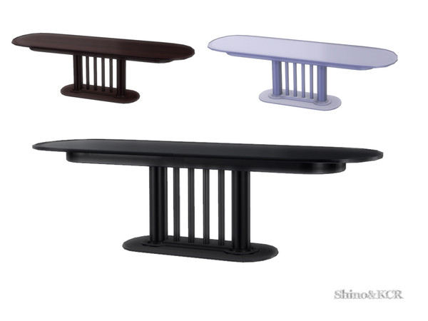 Sims 4 — Dining Eboni - Diningtable long by ShinoKCR — its for 6 or 8 Sims, made of shiny Eboni with a breathtaking