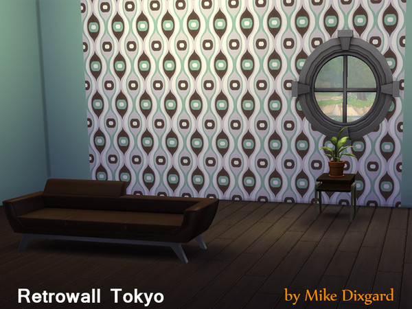 Sims 4 — Retro Wall Tokyo by Mike_Dixgard — this is a wall recolor in retro-style by Mike Dixgard
