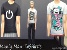 Sims 4 — Manly Man T-Shirt's by xLoesje1232 — 3 different shirt for your male sims