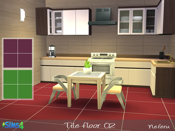 Sims 4 — Tile floor_02 by Neferu2 — Three new and vibrant colors of the collection Tile floor