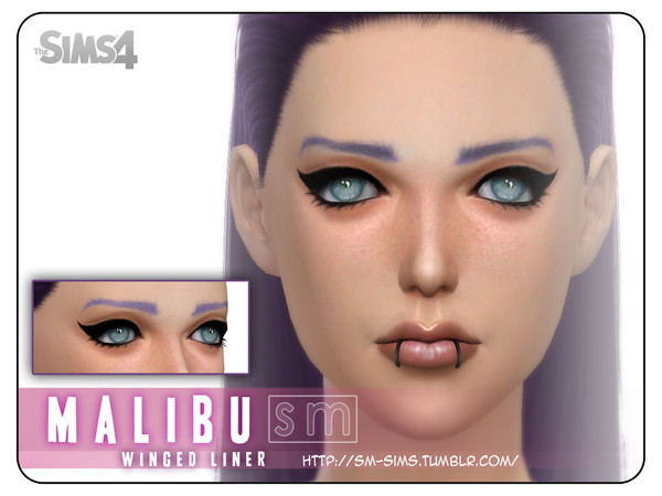 Sims 4 — [ Malibu ] - Winged Liner by Screaming_Mustard — Define your Sims' eyes with this elegant and bold night time