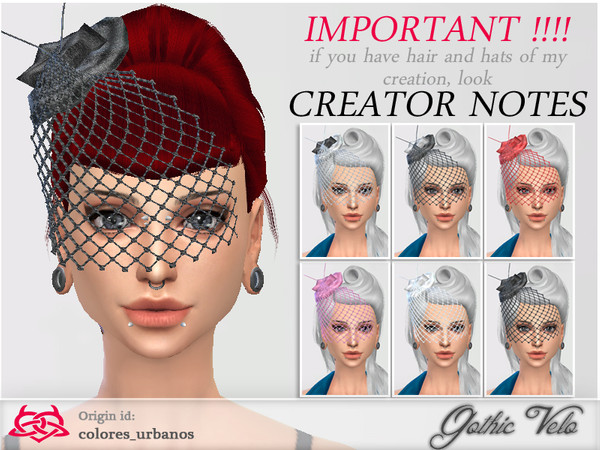 Sims 4 — Gothic Veil Accessory by Colores_Urbanos — Accessory for head veil. is well with many hairs! please read notes