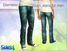 Sims 4 — Worn Jeans by Ellemieke — These jeans have four colours; blue, dark blue, gray and black. I hope you like them
