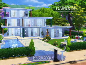 Sims 4 — Rainbow by Guardgian2 — This 3 bedrooms, 2 bathrooms, 3 stories modern house is composed by a kitchen, a dining