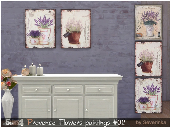 Sims 4 — Provence paintings Flowers 01 by Severinka_ — Paintings in the style of Provence with the image of the plant