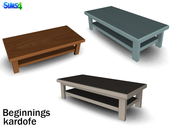 Sims 4 — kardofe_beginnings_coffee table by kardofe — Month simple wooden coffee timber