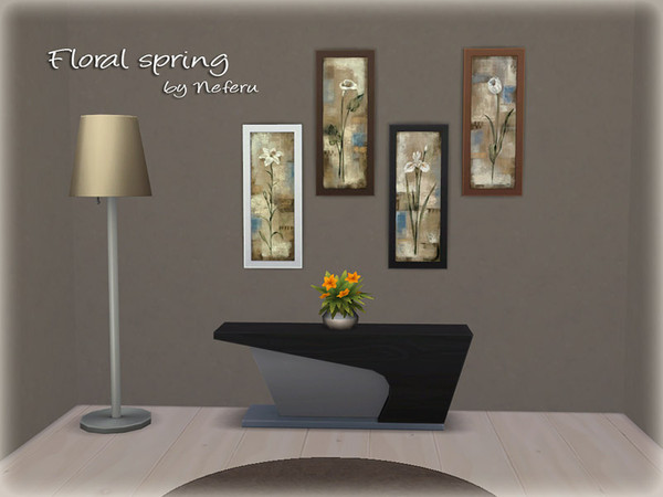 Sims 4 — Floral spring by Neferu2 —  Lovely paintings with delicate floral images