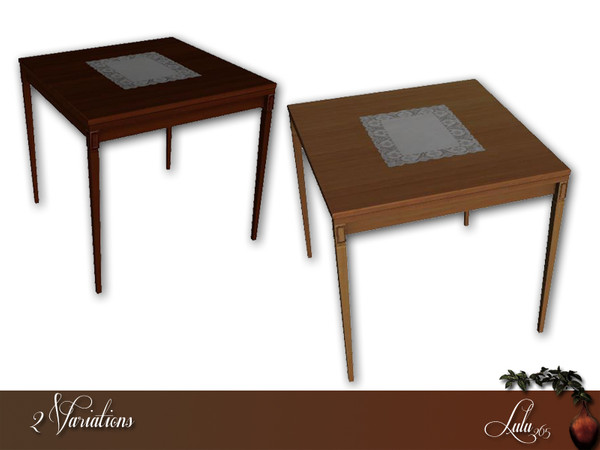 Sims 4 — Donatella Dining Table by Lulu265 — 2 variations Part of the Donatello Dining Set Please do not copy, clone or
