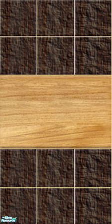 Sims 2 — Moderna1 - mlp02 by perelinka — Modern tiled wall with panel (elm and dark stone).