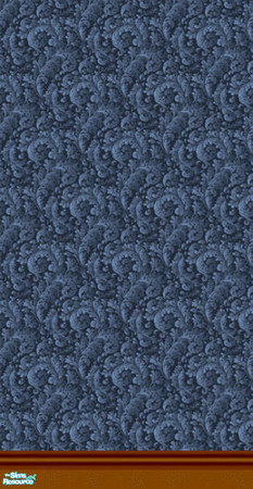 Sims 2 — Mama D's Sims2 Paper DBM 0031b - Bottom by mamads32209 — A wallpaper with a nice blue pattern. In a dark brown