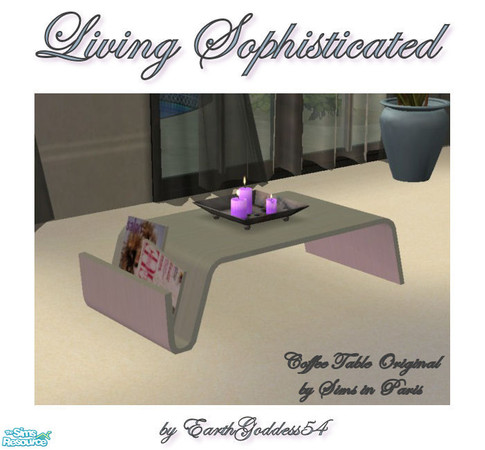 Sims 2 — Living Sophisticated - Coffee Table by EarthGoddess54 — A light pine recolor of the table from Sims in Paris.