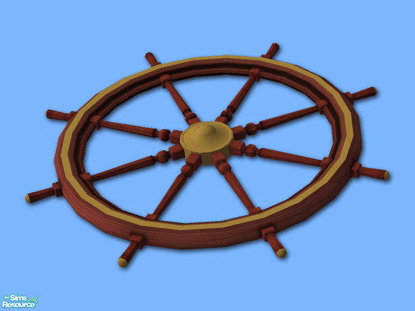 Sims 2 — Ships Wheel - Mesh by Shakeshaft — Part of a set of objects to create a Shipwreck for your simmies beaches, set