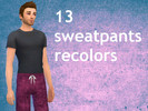 Sims 4 — 13 Sweatpants Recolors by Blue1nk — For male sims. Can be found in Everyday wear and Sleep wear.
