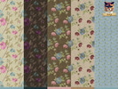 Sims 4 — Floral Wallpaper Set v2 by fesege2 — 10 swatches, dark and light colors. In paint category.