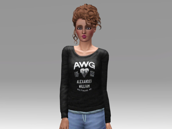 Sims 3 — AWG Pullover Jumpers by Korinap — Here is a set of four AWG for Glamour Kills pullover sweatshirts.