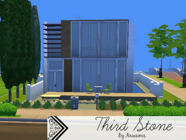 Sims 4 — Third Stone Home by Ariasims — Beautiful, modern home perfect for a family. 3 bedrooms, 2 bathrooms. Fully
