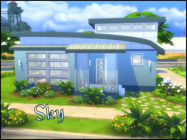 Sims 4 — Sky by Sparky — Sky - A 1 bedroom, 1 bathroom starter home with pool and deck. No custom content. Enjoy!