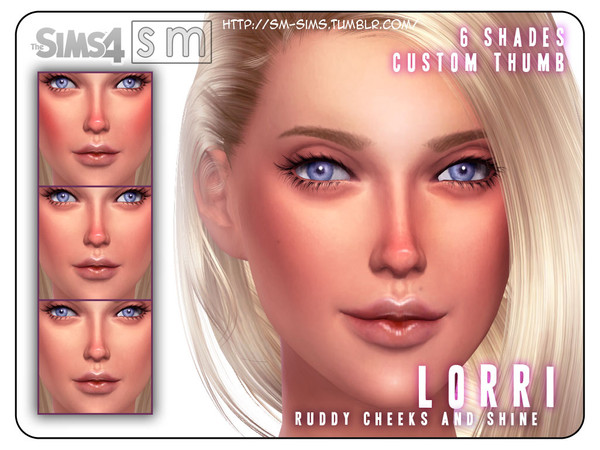 Sims 4 — [ Lorri ] - Ruddy Cheeks and Shine by Screaming_Mustard — A very ruddy blush and gentle shine for summer time