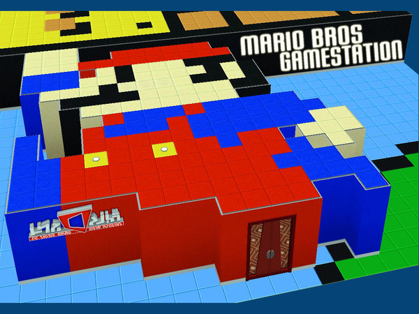 Sims 3 — Mario Bros Gamestation by G0N2AL02 — A comic book store that is also a videogame's site. All the geek stuffs on