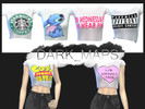 Sims 4 — Random Crop Tops [DM] by Dark_Maps — Six random crop tops! Starbucks, Stitch, Mean Girls, Parental Advisory, Toy