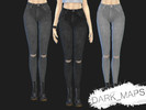 Sims 4 — Ripped Skinny Jeans [DM] by Dark_Maps — Three ripped skinny jeans: Dark grey (black?), grey and light grey
