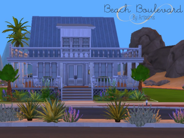 Sims 4 — Beach Boulevard by Ariasims — A nice, quaint home perfect as an upscale starter. Decorated throughout. No custom