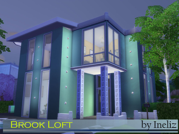 Sims 4 — Brook Loft by Ineliz — The Brook Loft is an ideal house for a small family of young adults. There is a lot of