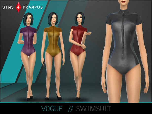 Sims 4 — Vogue  by SIms4Krampus — This is a stand alone set of 4 full bodied swimsuits. These swimsuits look like sleek