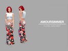 Sims 4 — Floral Maxi Skirt by amoursimmer — A floor length skirt with a floral pattern. 