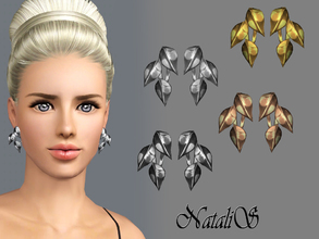 Sims 3 — NataliS_TS3 Leaf  hoop earrings FT-FA by Natalis — The perfect addition to the hand bracelet - leaf hoop