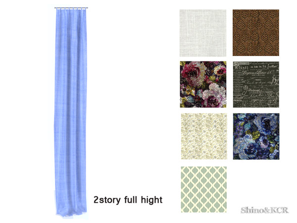 Sims 4 — Under The Stairs - Curtain solid 2 Story Left by ShinoKCR — Nice Loftcurtain with the highest possible Size