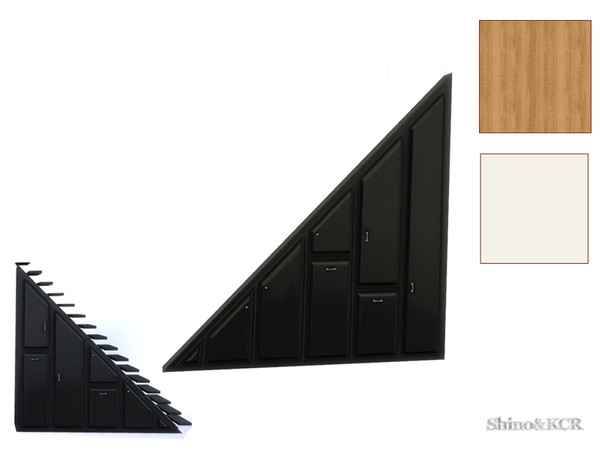 Sims 4 — Under The Stairs - Dresser for Wall Size 1 by ShinoKCR — This Dresser does under the Stair with Wallsize 1, It