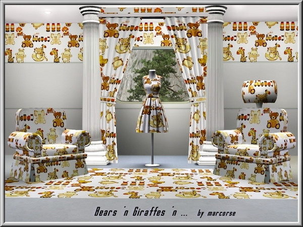 Sims 3 — Bears 'n Giraffes 'n . ._marcorse by marcorse — Themed pattern: children's design featuring bears, giraffes,