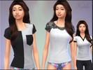 Sims 4 — Back and White Collection by Nimeryu — There is three t-shirts ( recolor ) on this set. 