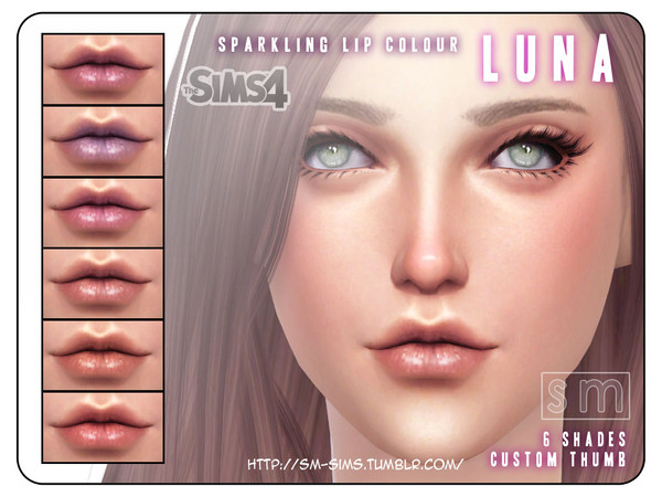 Sims 4 — [ Luna ] - Sparkling Lip Colour by Screaming_Mustard — A dash of sparkling gloss in more muted tones for younger