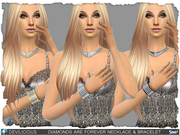 Sims 4 — Diamonds Are Forever Set by Devilicious — Diamonds Are Forever Necklace and Bracelet, a set full of diamonds in