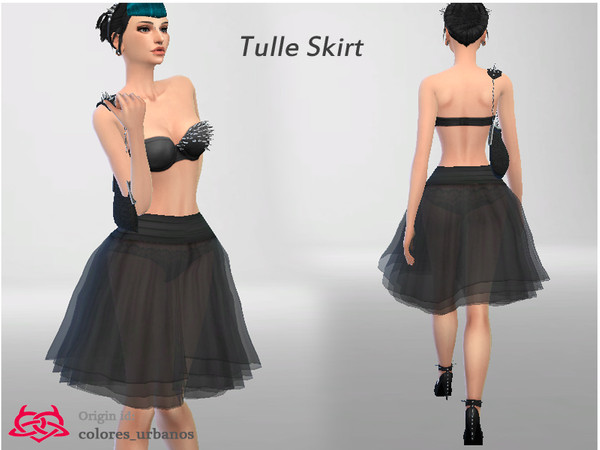 Sims 4 — tulle skirt by Colores_Urbanos — new mesh!!! in 10 colors beware. is not compatible with many tops. can be