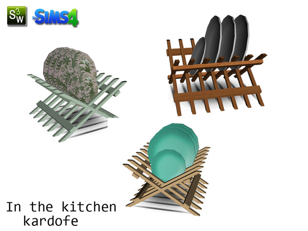 Sims 4 — kardofe_In the kitchen_dishes by kardofe — Practical rack for drying dishes