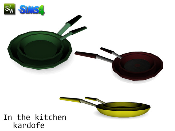 Sims 4 — kardofe_In the kitchen_Frying Pans by kardofe — Stacked pans are never enough