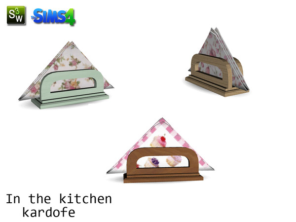 Sims 4 — kardofe_In the kitchen_napkin ring by kardofe — Napkin decorated table with napkins