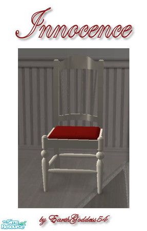 Sims 2 — Innocence Dining - Chair by EarthGoddess54 — A beautiful white recolor of the Seasons country dining chair, with