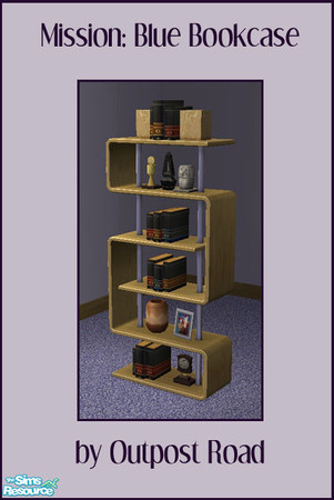 Sims 2 — Mission: Blue - Bookcase by Outpost_Road — Bookcase to match the Mission: Blue set.
