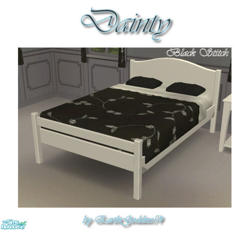 Sims 2 — Dainty Bedroom - Bedding (B&W Stitch) by EarthGoddess54 — Made to match my Dainty bedroom set. Enjoy!
