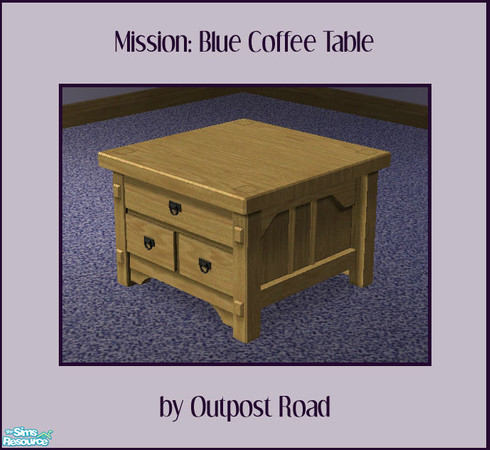 Sims 2 — Mission: Blue - Coffee Table 1 by Outpost_Road — Coffee Table to match the Mission: Blue set.