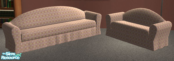 Sims 2 — Sofa + Loveseat - Sun Splash by spacemouse — Floral Fantasy Sofa & Coming Up Roses Euphoria - Sun Splash.