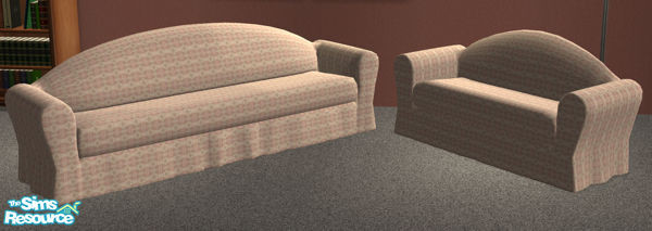 Sims 2 — Sofa + Loveseat  - Sherbet by spacemouse — Floral Fantasy Sofa & Coming Up Roses Euphoria - Sherbet.