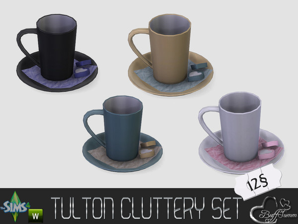 Sims 4 — Tulton Cluttery Cup emtpy by BuffSumm — Cluttery Set for the Tulton Series. The set contains 18 new decorative