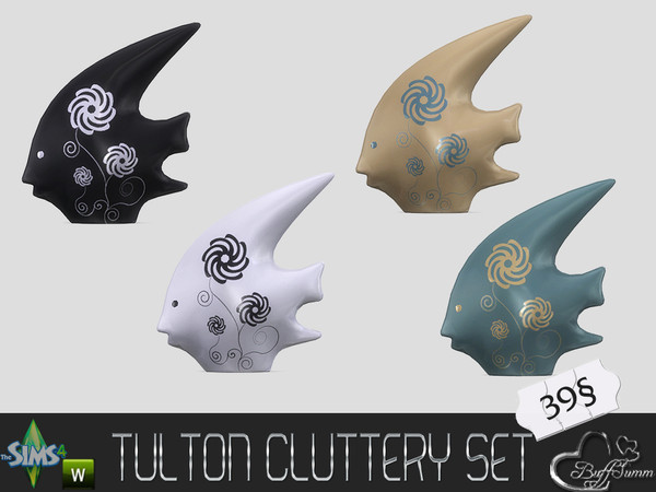 Sims 4 — Tulton Cluttery Fish by BuffSumm — Cluttery Set for the Tulton Series. The set contains 18 new decorative