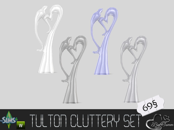 Sims 4 — Tulton Cluttery Glasbird One by BuffSumm — Cluttery Set for the Tulton Series. The set contains 18 new